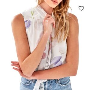AS by DF St. Raphael Floral Silk Sleeveless Top